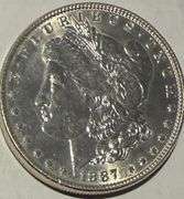 1887 BU Raw Frosty White Morgan Dollar