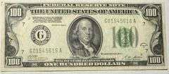 $100 Chicago Near Unc 1928 A Gold Redeemable FRN