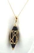 14kt Yellow gold black onyx loop pendant enhancer on chain