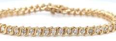 14kt Yellow gold 1.95ctw diamond S tennis bracelet