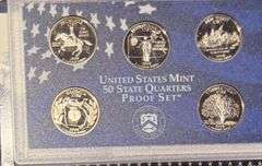 10 Various US State Quarter Proof Sets