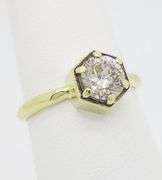 18k Yellow Gold Solitaire Diamond Ring