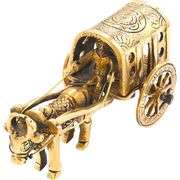 Brass Bull Cart Decor
