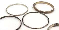 Group lot of vintage 925 sterling silver bangles
