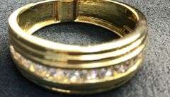MEN’S 14K YELLOW GOLD NATURAL DIAMOND WEDDING BAND