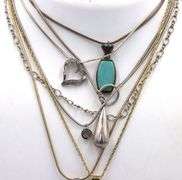 Group lot of 7 Vintage 925 sterling silver necklaces