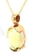 16kt Yellow gold Lemon quartz fancy cut pendant on chain