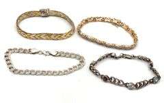 Group lot of 4 Vintage 925 sterling silver bracelets