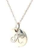 925 Sterling silver Tiffany & Co Initial K pendant on chain