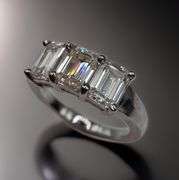 Impressive 14 Kt White Gold Plate 3.05 Ct Ice White  Lab Simulated Diamond Ring