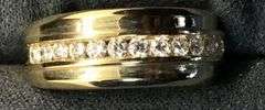 MEN’S 14K YELLOW GOLD NATURAL DIAMOND WEDDING BAND