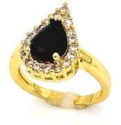 Timeless Classic 18 Kt Gold Plate 4 Piece Lab Simulated Black Diamomd Jewelry Set