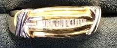 MEN’S 14K YELLOW AND WHITE GOLD NATURAL DIAMOND WEDDING BAND