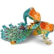 Peacock Jeweled Trinket Box with Hidden Compartment
