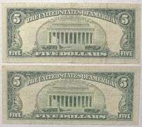 2 1963 Series Star $5 Red Seal US Notes