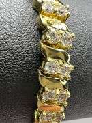 Ladies Sparkling 14 Kt Gold Plated Tennis Bracelet