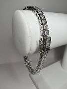 14 Kt White Gold Plated 15.5 Ctw Lab Simulated Diamond Tennis Bracelet