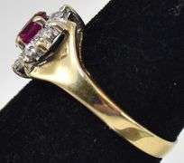 Brilliant Ruby and Diamond Ring in 10K Yellow Gold