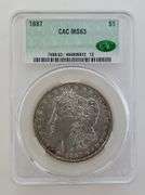1887 Morgan Silver Dollar, CAC MS63