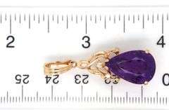 Group lot of 3 14kt Yellow gold amethyst pendants