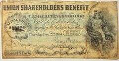 Union Shareholders Benefit Dec 22 1864 Note
