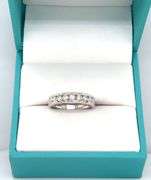 14kt White gold diamond channel set band