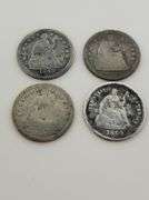 1848-O, 1852, 1854-O, 1869 Half Dimes
