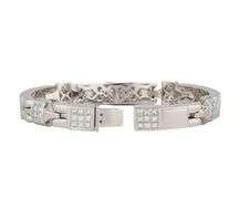 Gents 20.0ctw Princess Diamond Invisible Set Station Link Bracelet in 18K