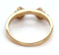 Lovely 14K YG Diamond & Ruby Insert Ring