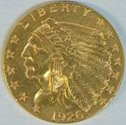 Flashy BU 1926 US $2.50 Indian Gold Piece