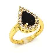 Gorgeous 18 Kt Gold Plate 4 Piece Lab Simulated Black Diamomd Jewelry Set