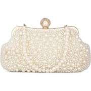 Pearl and Crystal Beaded Clutch with Detachable Straps