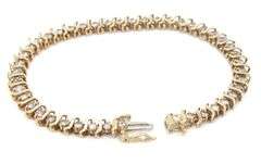 14kt Yellow gold 3.05ctw diamond S tennis bracelet