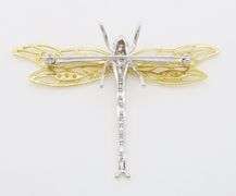 Vintage Signed Henry Denkner Diamond Dragonfly Brooch