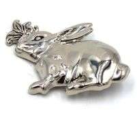 Vintage 925 sterling silver signed Rabbit clip