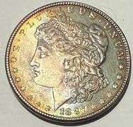 1887 Toned  Gem BU Morgan Dollar