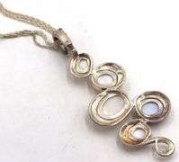Carolyn Pollack signed 925 sterling silver mother of pearl and black onyx pendant on Italian chain n