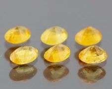 Glittering 3.17ct set of golden Songean Sapphires