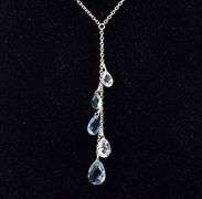 Tear Drop Pendant Necklace in Sterling Silver