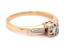 Sweet Little 14K YG Estate Diamond Ring