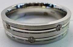 14K White Gold Round Brilliant Cut Diamond Ring