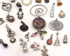 Group lot of vintage 925 sterling silver pendants