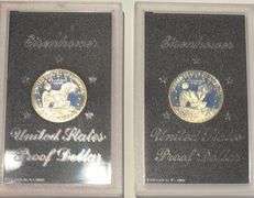 5 Brown Box Ike Silver Dollars