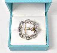 Shimmering 8.93CTS Golden Quarts & 1.50CTS Sapphire Gemstone Ring in Sterling Silver