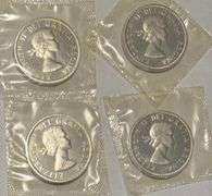 4 BU Pl 1961 Canada Silver Dollars