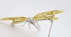 Vintage Signed Henry Denkner Diamond Dragonfly Brooch