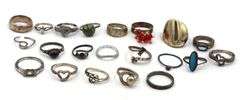 Vintage 925 sterling silver group lot of rings