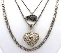 Group lot of 3 vintage 925 sterling silver necklaces