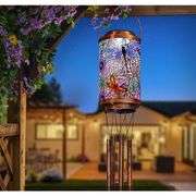 Dragonfly Solar Wind Chimes with Lantern Light