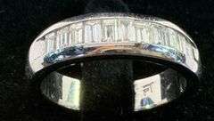 Platinum Emerald Cut Diamond Ring